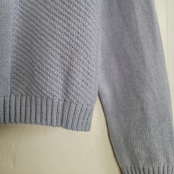 St John Sport Santana Wool Blend Cardigan Size Medium Contrast Trim Blue - Picture 9 of 14